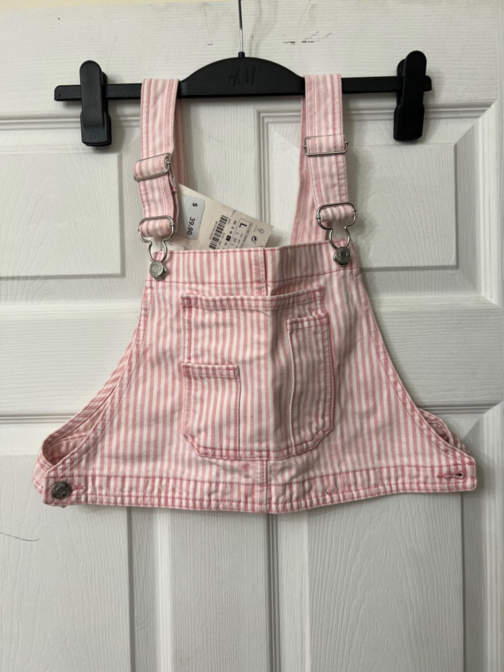 Zara Pink White Striped Women’s Denim Overall top